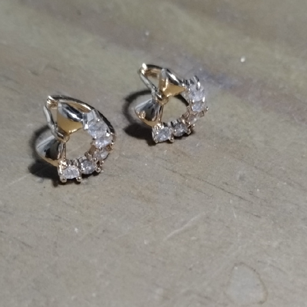 Gold Plated and Bow Crystal Earrings 2/$25